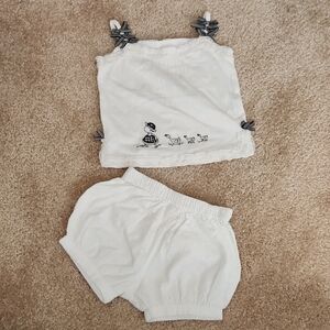 Brums Baby Girl White Baby Outfit with Embroidered Design Size 3 Months